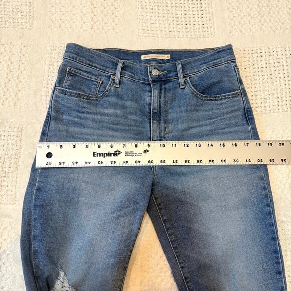 Levi's 29 724 high rise straight crop distressed stretch jeans J1 2745 - Picture 7 of 12